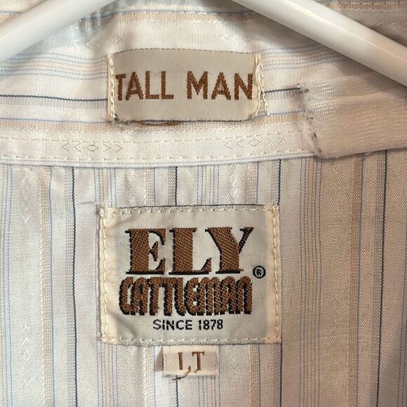 Ely Cattleman Vintage Long Sleeve Pearl Snap Large Tall LT - Picture 4 of 4